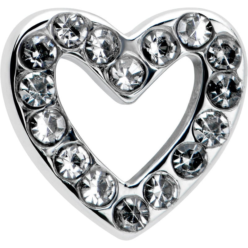 16G 5/16 Clear Gem Open Heart Valentine Labret Monroe Tragus