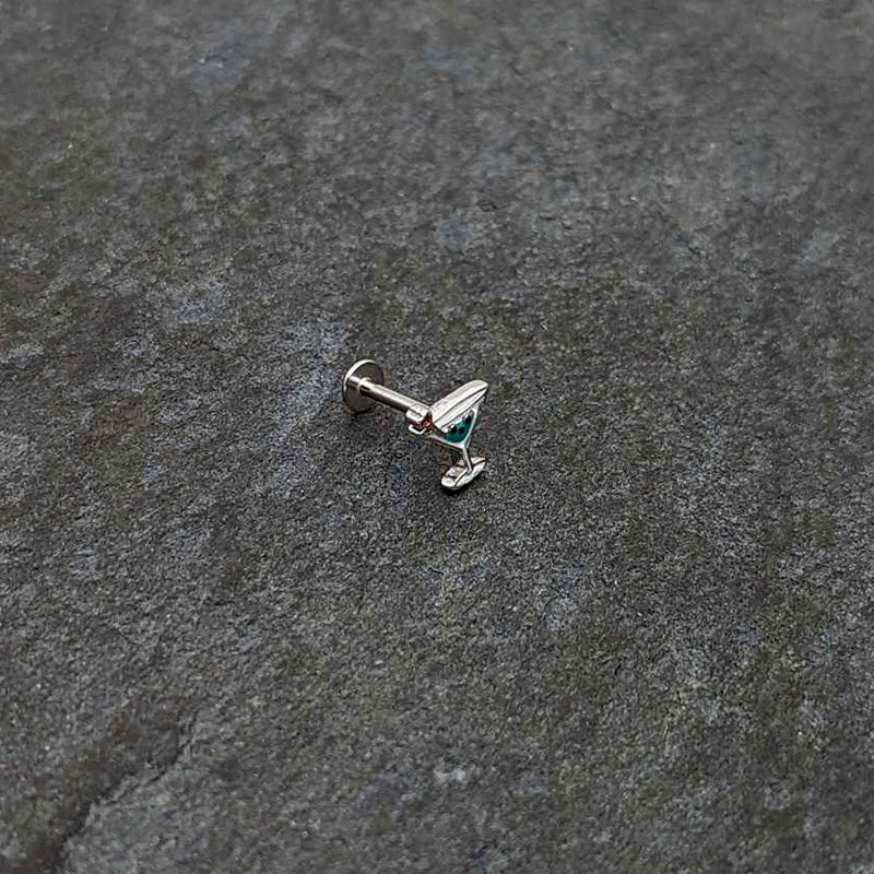 16G 5/16 Sweet Martini Glass Heart Labret Monroe Tragus