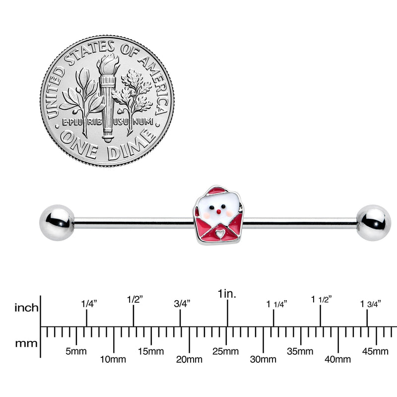 14G Sweet Love Letter Valentine Industrial Barbell 38mm