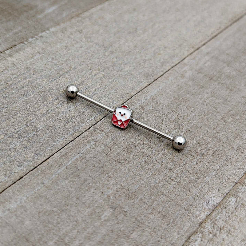14G Sweet Love Letter Valentine Industrial Barbell 38mm