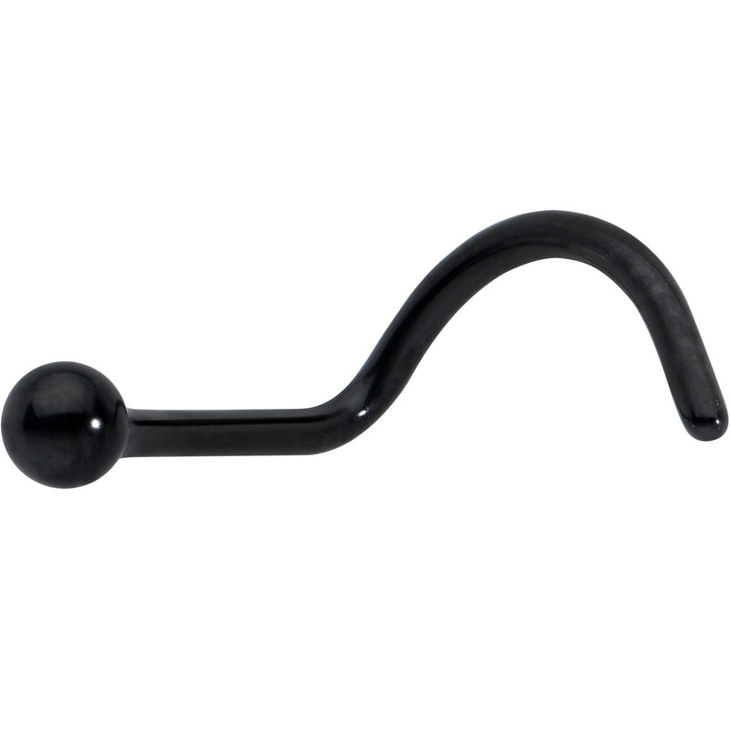 20G 1/4 Black ASTM F-136 Implant Grade Titanium Ball End Left Side Nose Screw