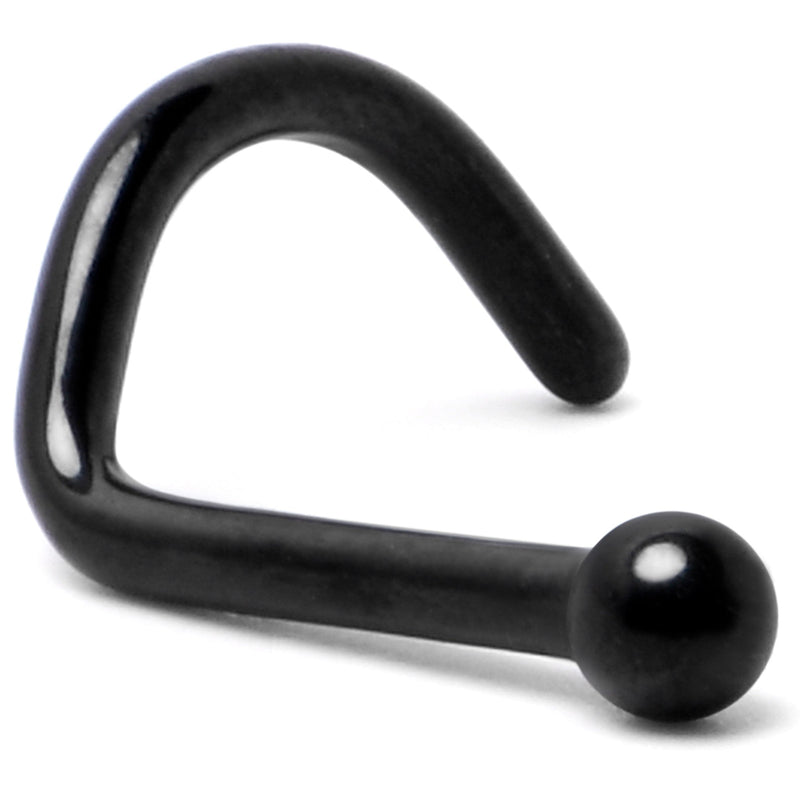 18G 1/4 Black ASTM F-136 Implant Grade Titanium Ball End Left Side Nose Screw