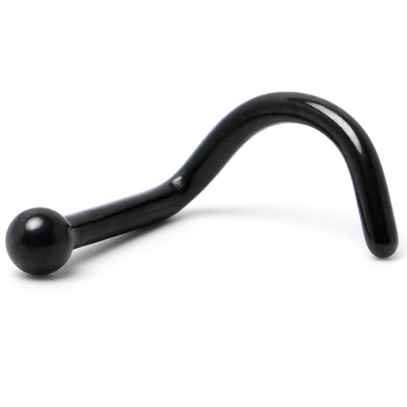 18G 1/4 Black ASTM F-136 Implant Grade Titanium Ball End Left Side Nose Screw
