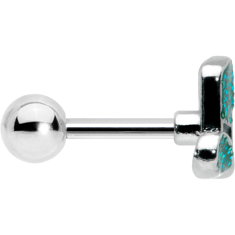 16G 1/4 Glitter Top Hat Shamrock Cartilage Tragus Earring