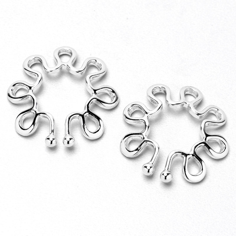 Trippy Flower Clip On Fake Nipple Ring Set