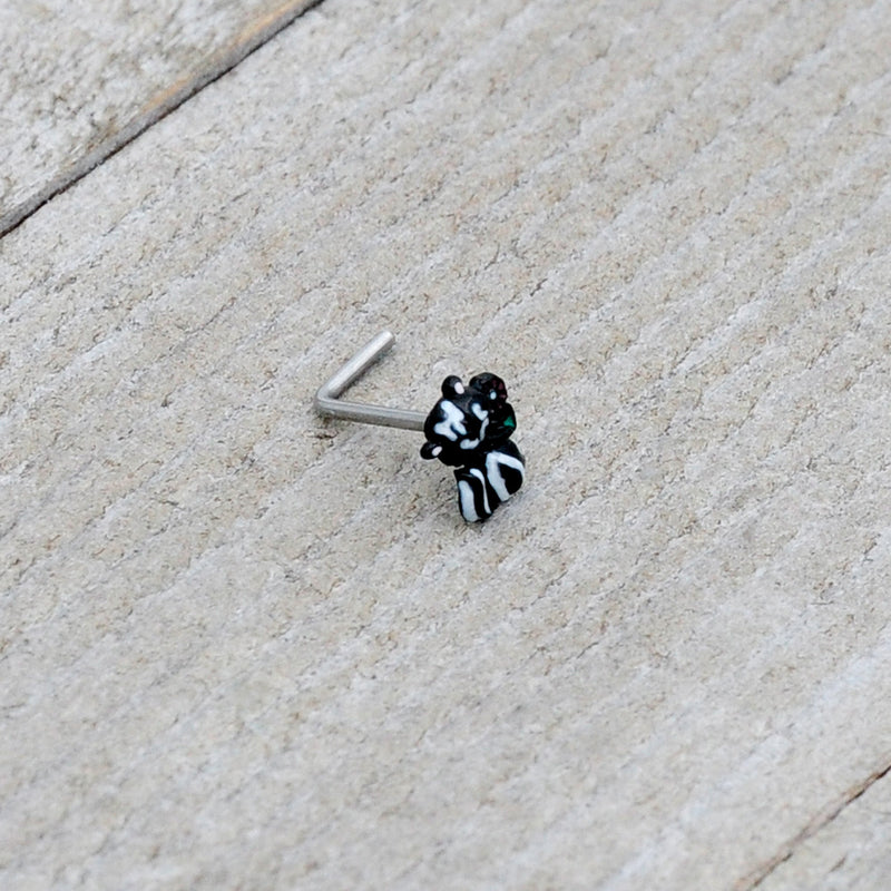 20G 7mm Funky Skunk L Shape Nose Ring