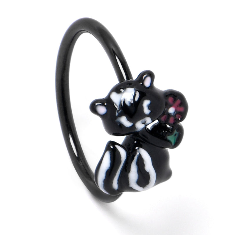20G 5/16 Black Funky Skunk Nose Hoop