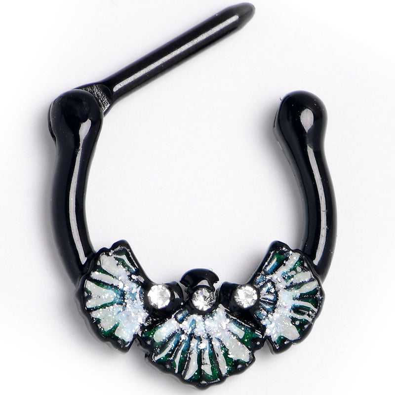 16G 5/6 Black PVD S White Ocean Magic Sea Shells Septum Clicker