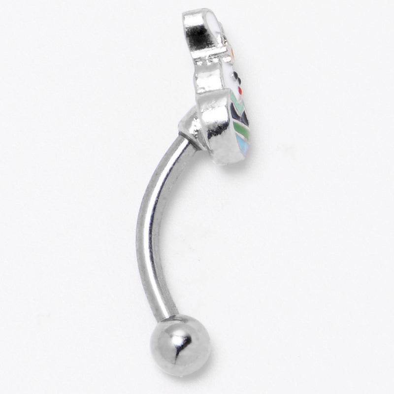 16G 5/16 Easter Egg Bunny Curved Eyebrow Ring