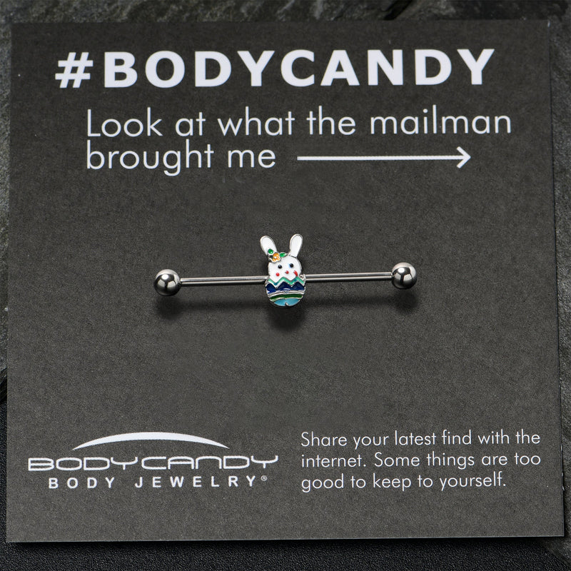 14G Easter Egg Bunny Industrial Barbell 38mm