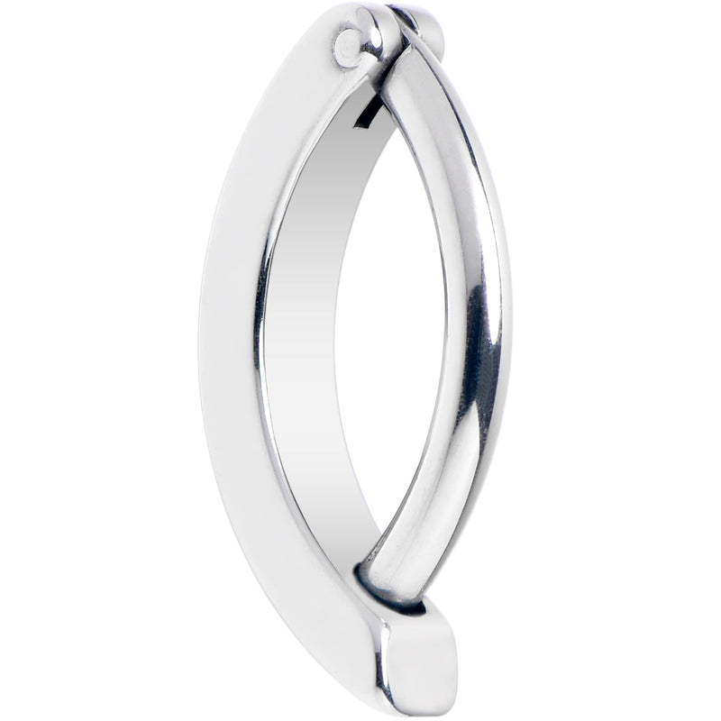 14G 3/8 316L Surgical Steel Smooth Style Hinged Hoop Belly Ring