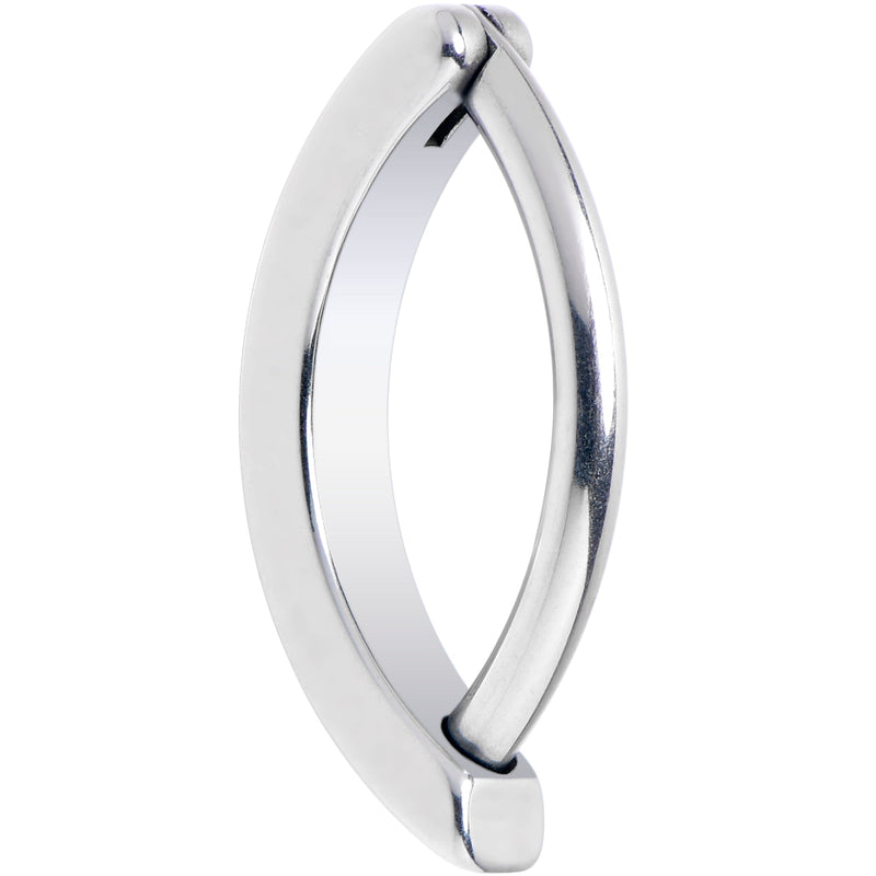 14G 1/2 316L Surgical Steel Smooth Style Hinged Hoop Belly Ring
