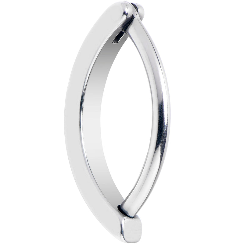 14G 9/16 316L Surgical Steel Smooth Style Hinged Hoop Belly Ring