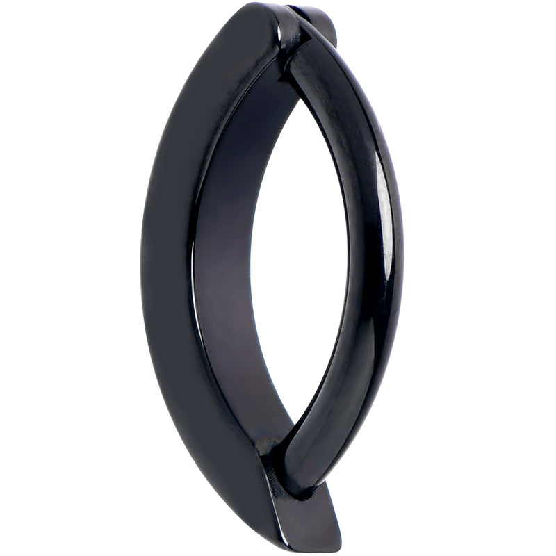 14G 3/8  Black Implant Grade Titanium CZ Paved Hinged Hoop Belly Ring