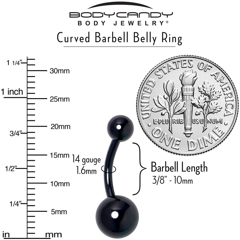 Black ASTM F-136 Implant Grade Titanium Internally Threaded Belly Ring