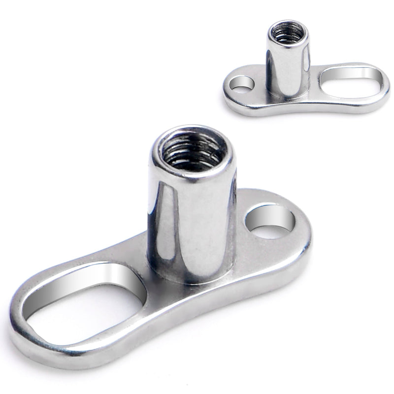 14G 3mm Rise 2 Hole Implant Grade Titanium Dermal Anchor Base