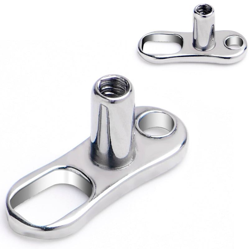 16G 2.5mm Rise 2 Hole Implant Grade Titanium Dermal Anchor Base