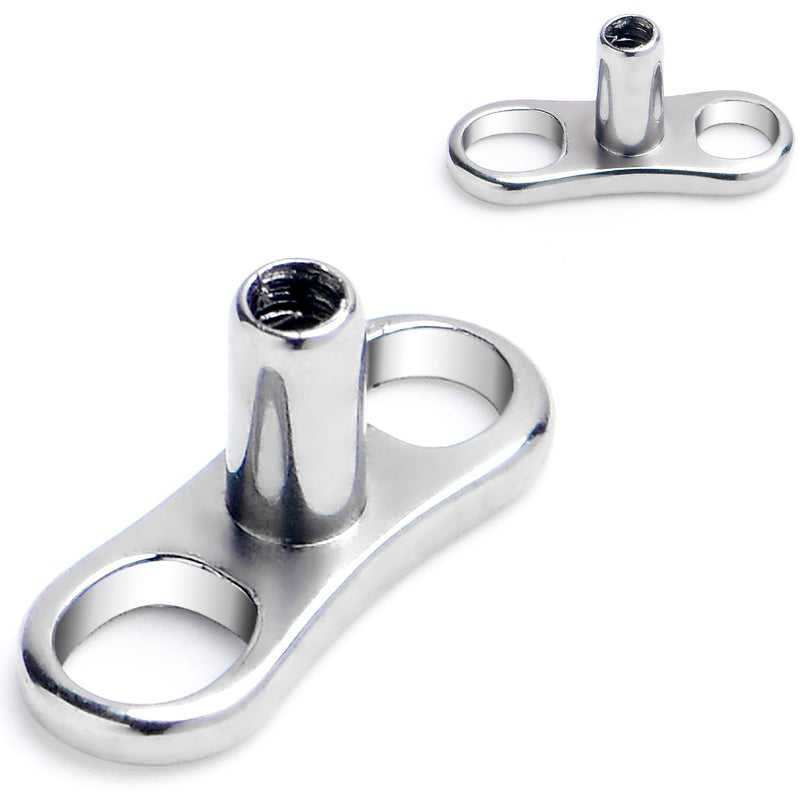 16G 2.5mm Rise Center Post Implant Grade Titanium Dermal Anchor Base