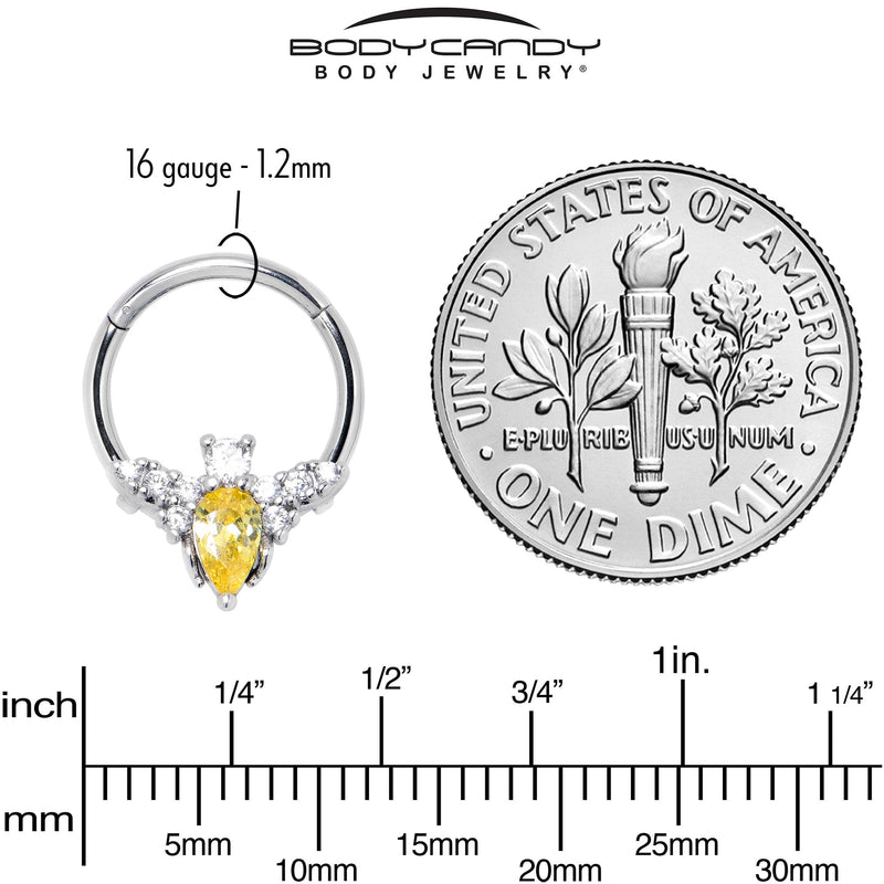 16G Yellow Gem Bee Flower Labret Segment Ring Ear Curation Set of 5