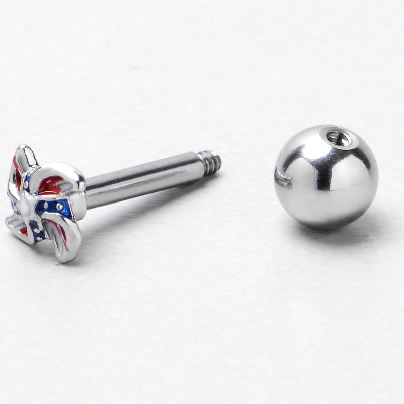 16G 1/4 Patriotic Pinwheel Cartilage Tragus Earring