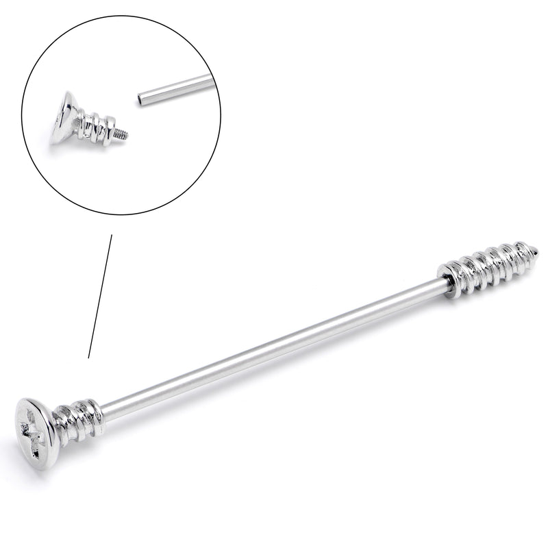 14G Internally Threaded Optical Illusion Industrial Barbell 38mm
