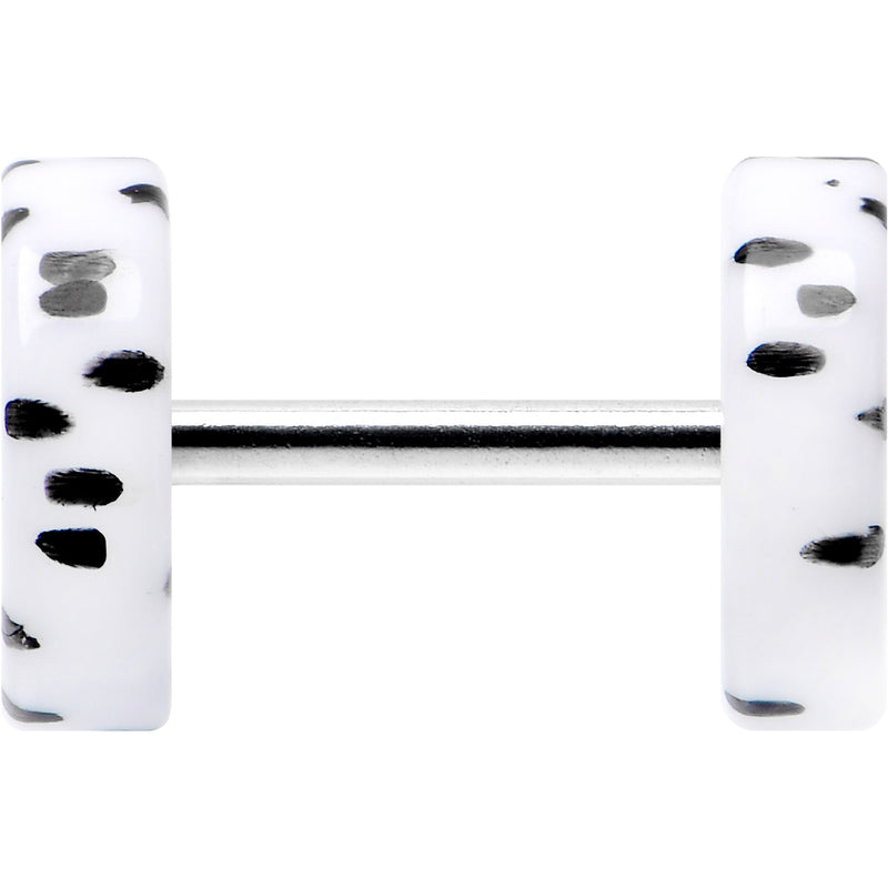 16G White Acrylic Polka Dots Black Cheater Plug Set
