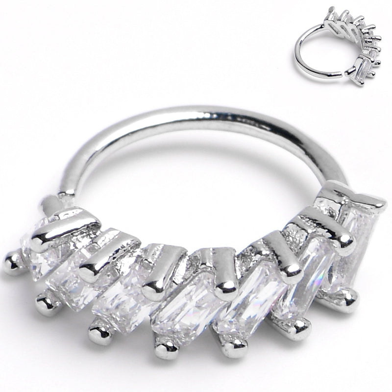20G 5/16 Princess Cubic Zirconia Bendable Hoop