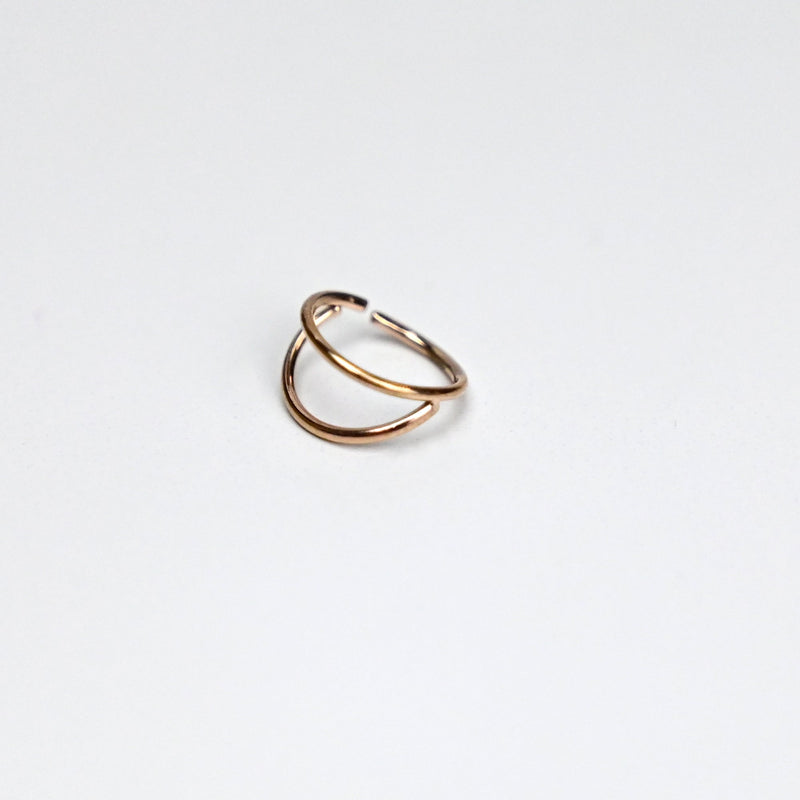 20G 5/16 Rose Gold Tone Double Nose Hoop