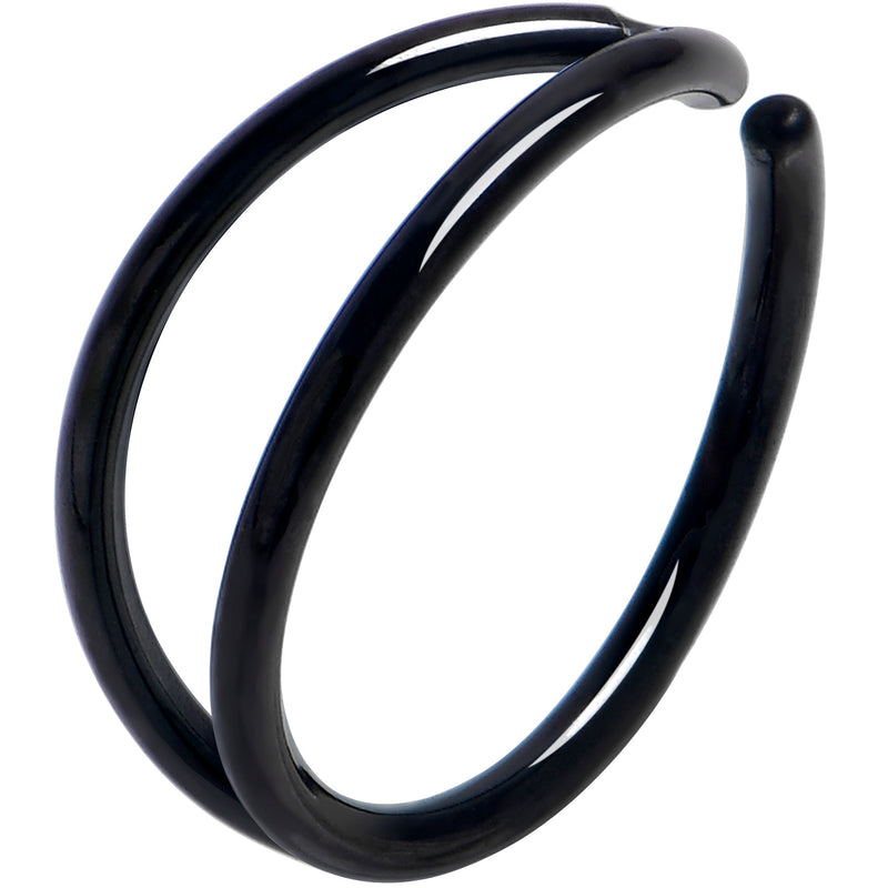 20G 5/16 Black Double Nose Hoop