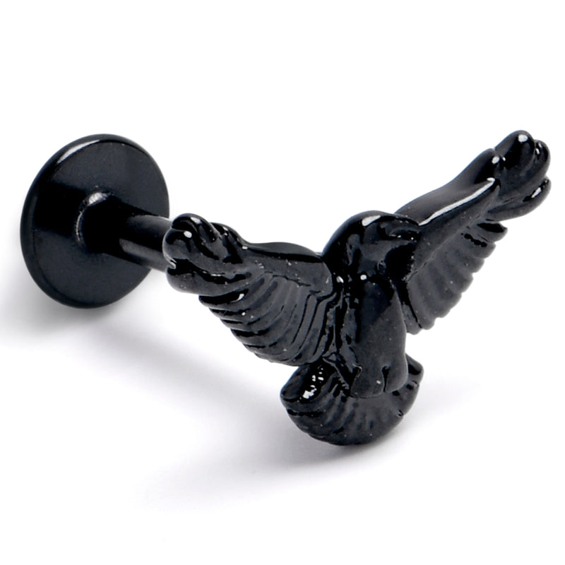 16G 5/16 Black Raven Bird Labret Monroe Tragus