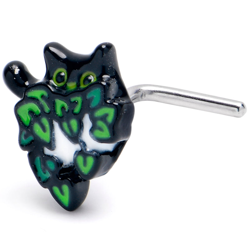 20G 7mm Pouncing Cat L Shape Nose Ring