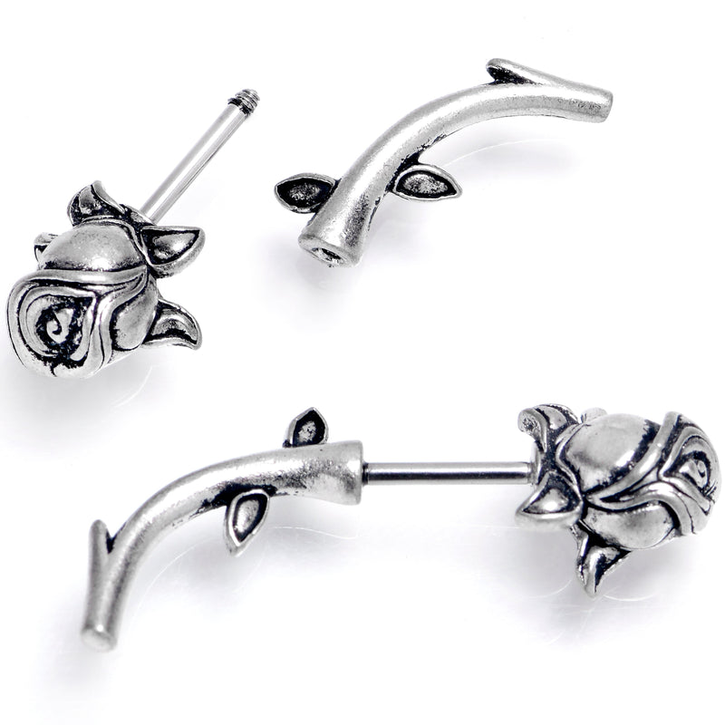 16G 5/16 Optical Illusion Rose Flower Cheater Plug Set