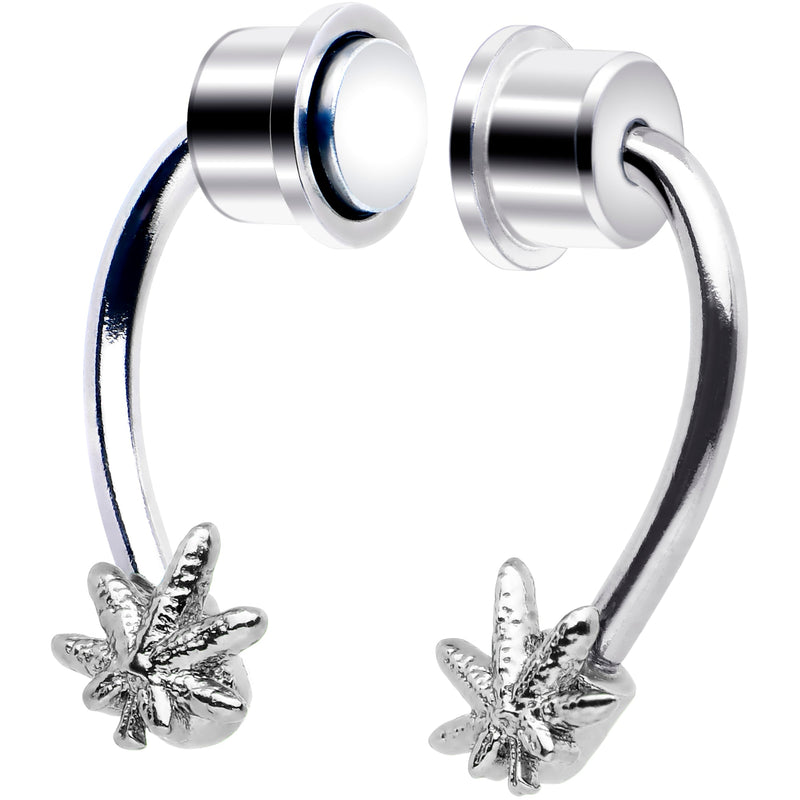 Pot Leaf Magnetic Septum Ring Horseshoe Non-Pierced Fake Nose Ring