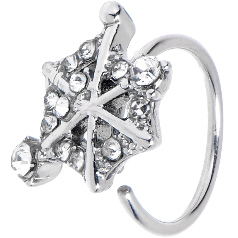20G 5/16 Clear Gem Spiderweb Goth Nose Hoop