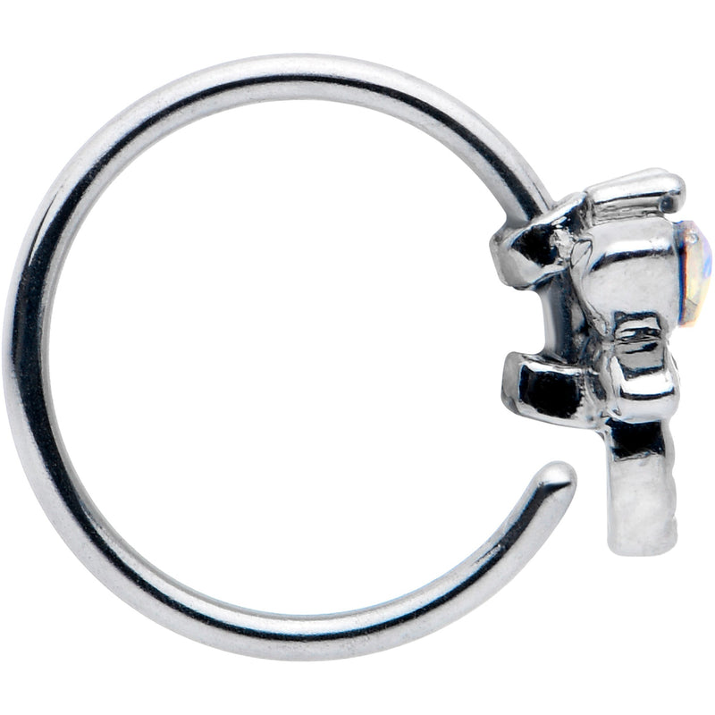 20G 5/16 Aurora CZ Gem Understated Dragonfly Nose Hoop
