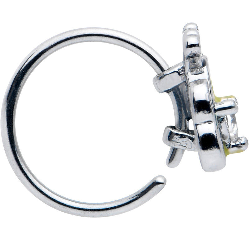 20G 5/16 Clear CZ Gem Butterfly Love Bug Nose Hoop