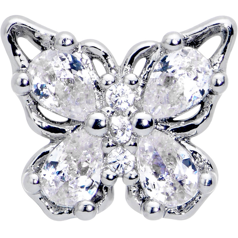 16G 1/4 Clear Gem Baroque Beauty Butterfly Cartilage Tragus Earring