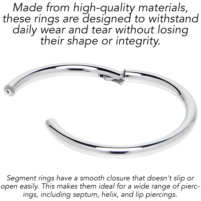 16G 9/16 316L Surgical Steel Precision Hinged Segment Hoop
