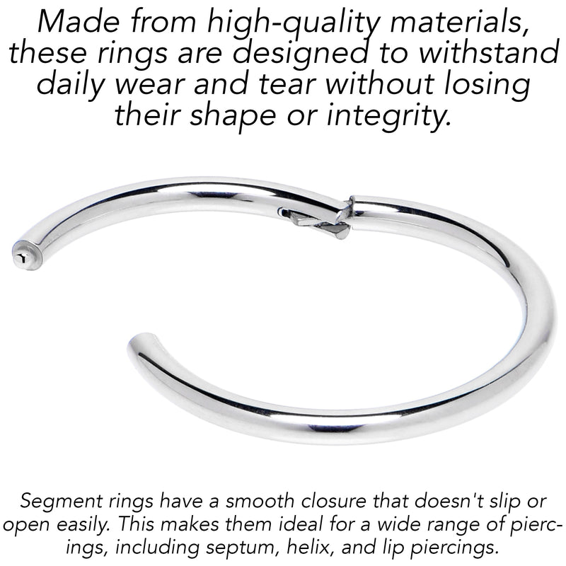 18G 7/16 316L Surgical Steel Precision Hinged Segment Hoop
