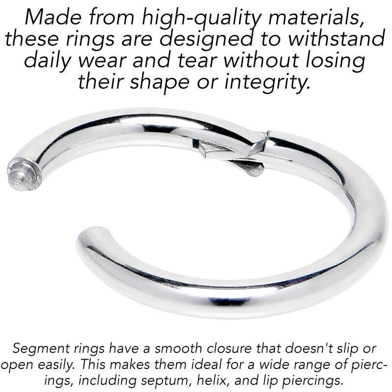 16G 1/4 316L Surgical Steel Precision Hinged Segment Hoop