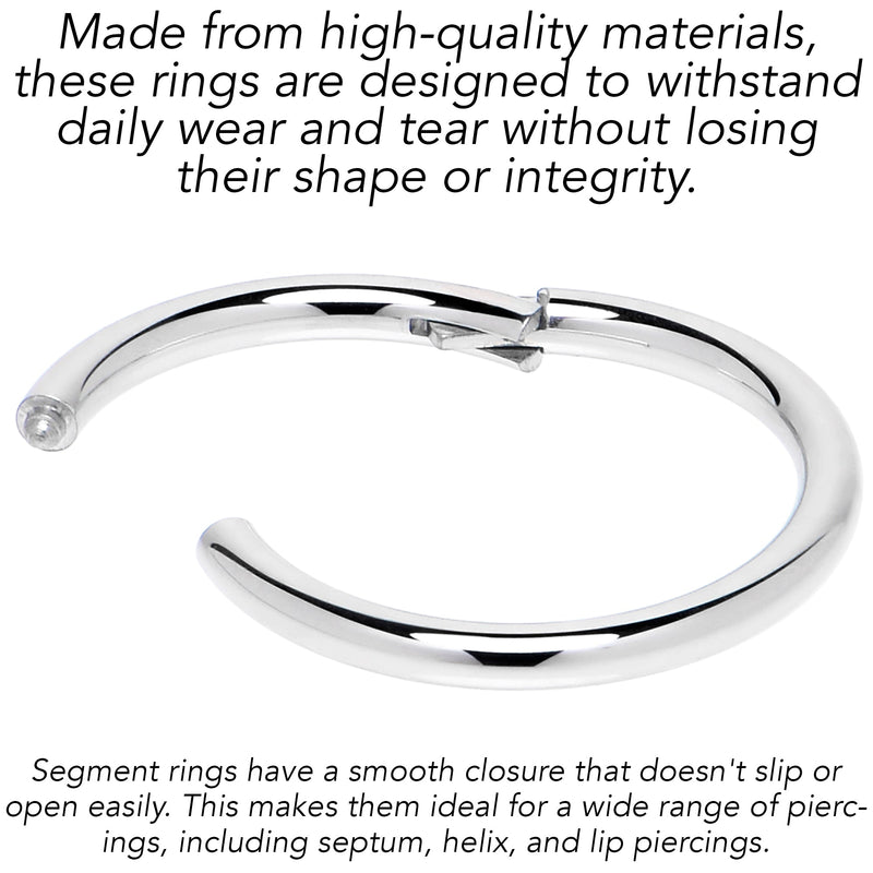 16G 9mm 316L Surgical Steel Precision Hinged Segment Hoop