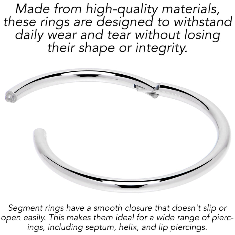 16G 7/16 316L Surgical Steel Precision Hinged Segment Hoop