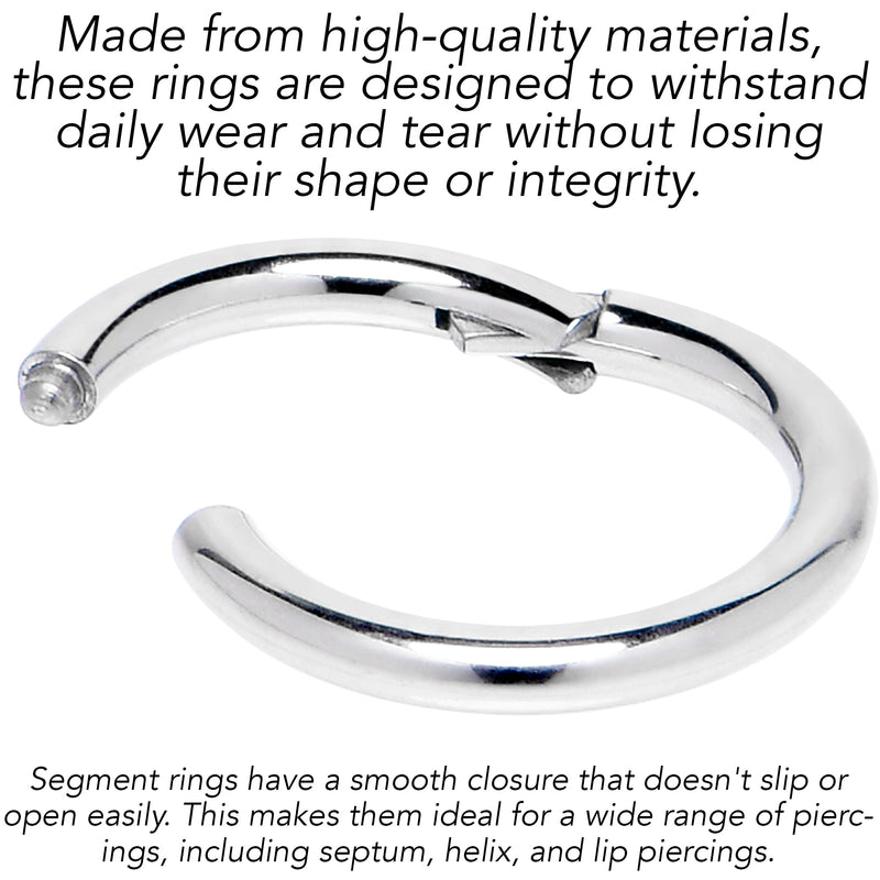 14G 7mm 316L Surgical Steel Precision Hinged Segment Hoop