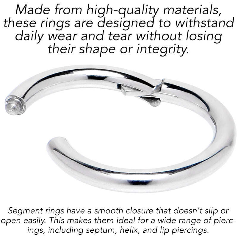 12G 5/16 316L Surgical Steel Precision Hinged Segment Hoop