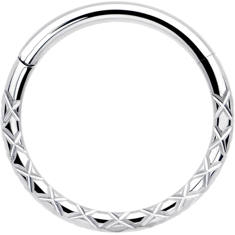 16G 3/8 Implant Grade Titanium Snakeskin Style Hinged Segment Ring