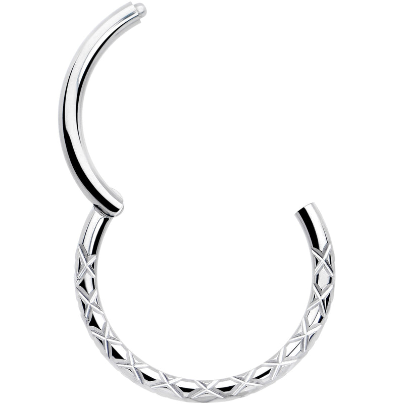 16G 3/8 Implant Grade Titanium Snakeskin Style Hinged Segment Ring