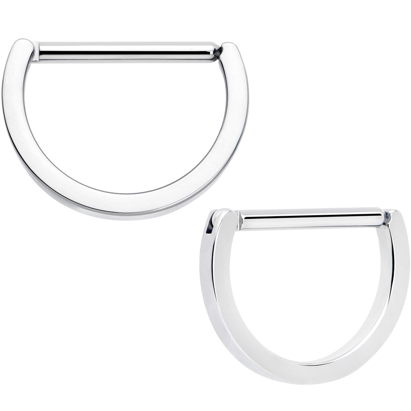 14G 13mm Implant Grade Titanium D Shaped Nipple Clicker Set