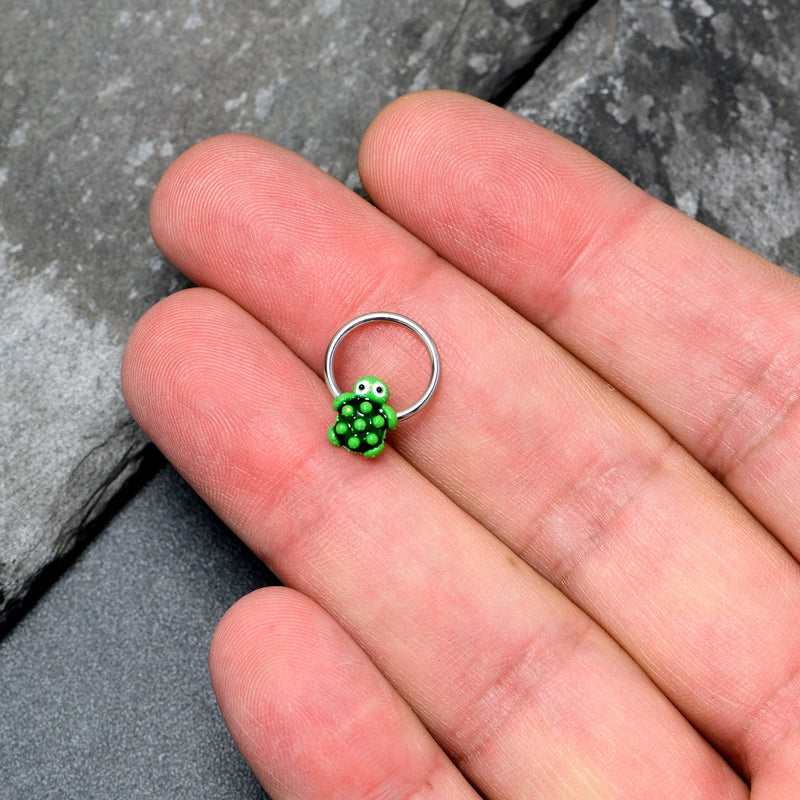 16G 3/8 Texture Turtle BCR Captive Ring