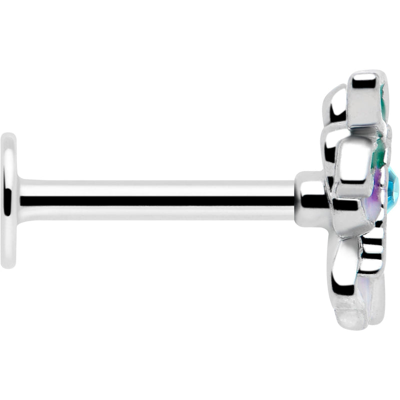 16G 5/16 Blue Gem Faerie Flower Purple Labret Monroe Tragus