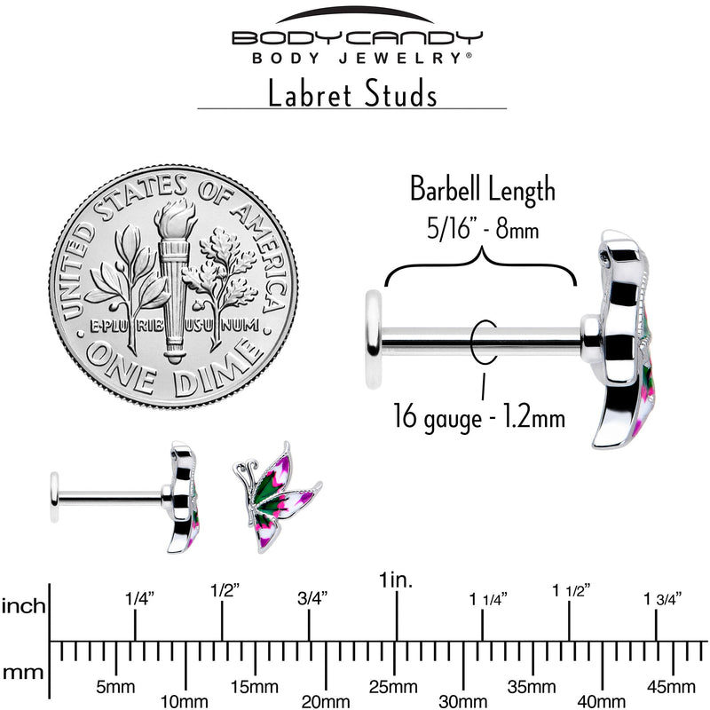 16G 5/16 Profile Butterfly Labret Monroe Tragus